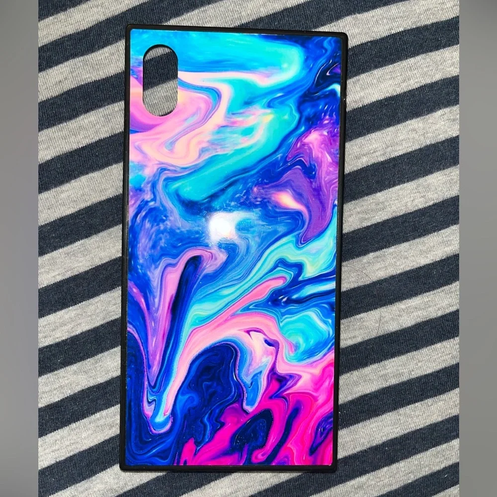 Galaxy Square Rubber iPhone XS Max Phone Case
